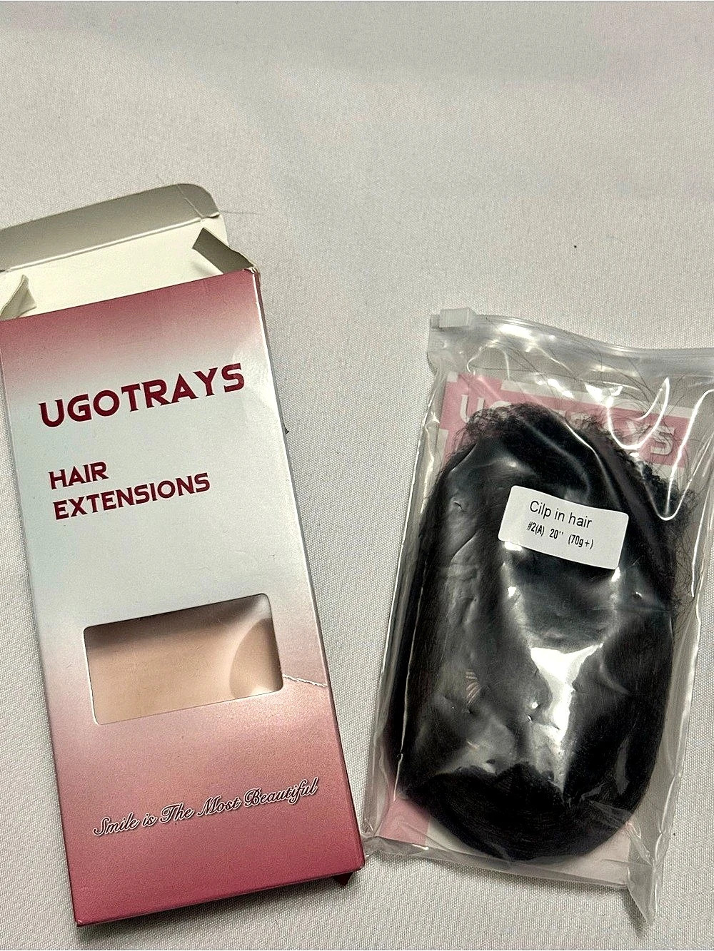UGOTRAYS Clip-in Hair Extensions Black Brown 20" #2(A)